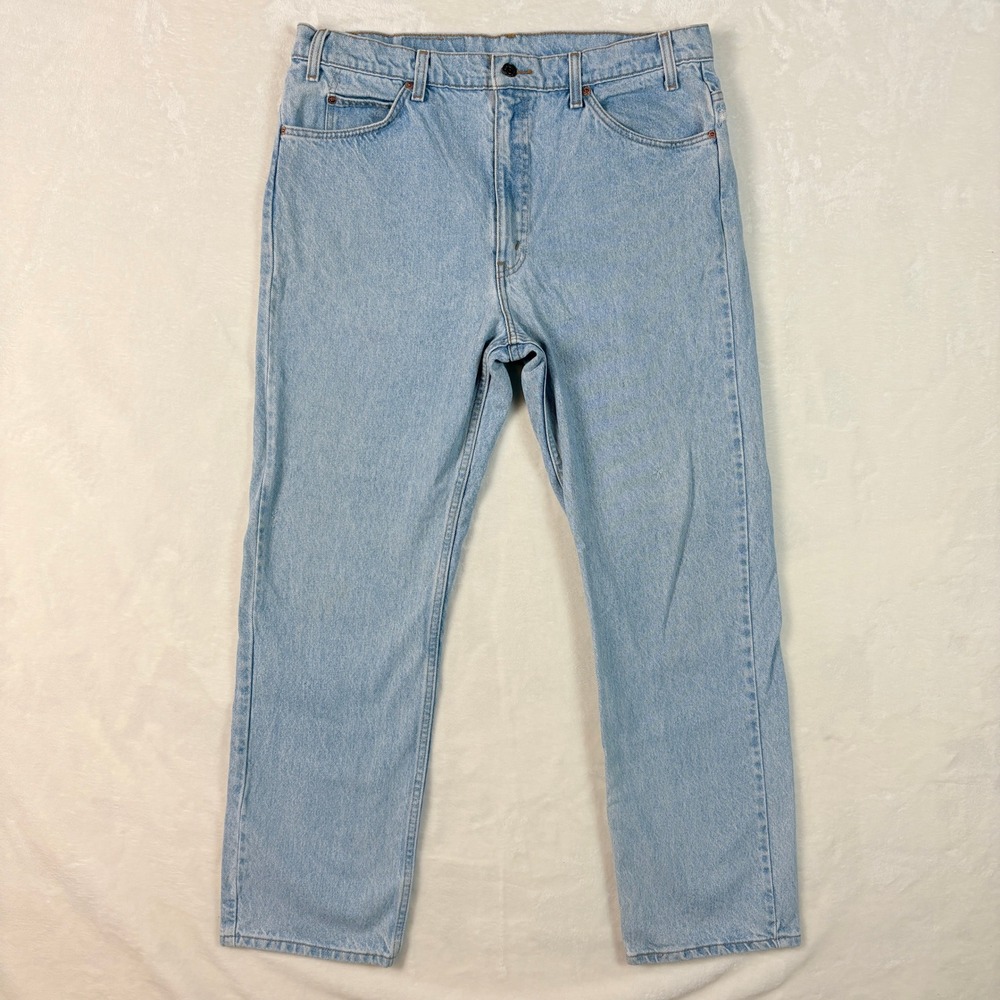 Levi's 505 Jeans Mens 38x30 Light Blue Good Vintage Orange Tab Straight Leg 90s - Picture 1 of 15